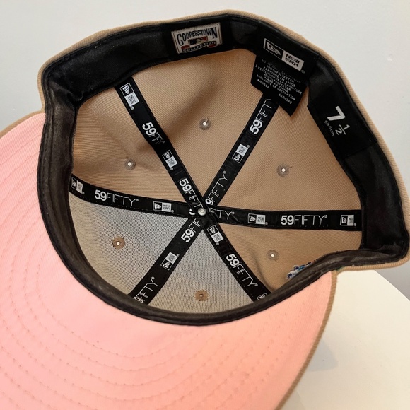 New Era 59 Fifty Khaki ( Tan ) Blue Jays Fitted Size 7 & 1/2 with All Star Patch - Picture 4 of 4